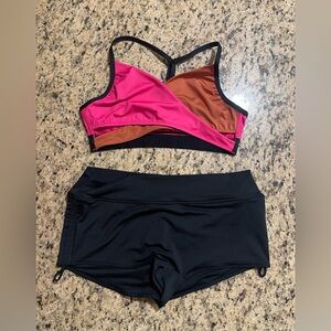 PINK Victorias Secret - Bikini Set - Wrap - Racerback - Medium - Large - Shorts